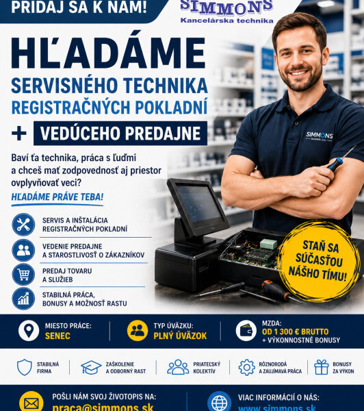 Predajca plus servisný technik pokladne ok